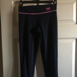 Abercrombie & Fitch Black Leggins w/ pink trim and zippered ankle MESH LEG  S